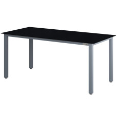 Gartentisch Bern Silber Aluminium 190x90cm Glasplatte